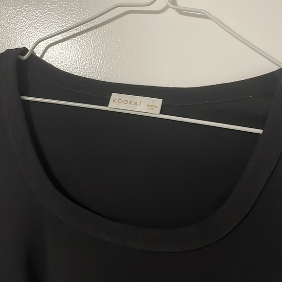 Kookai Black Scoop Neck Long Sleeve Crop - Picture 3 of 5